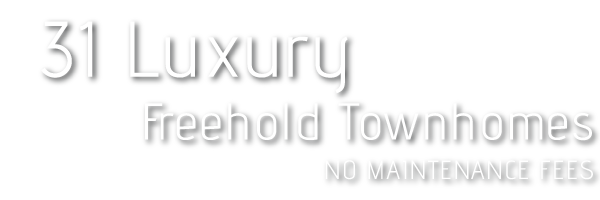 31 Luxury Freehold Townhomes. No Maintenance Fees